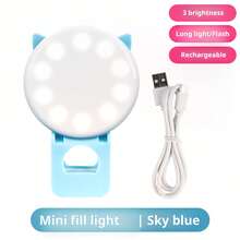 Cartoon Selfie Ring Light, Led Light For Live Streaming & Video Recording With Clamp Mount - Blue - View 5