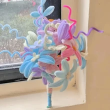 200/100支装DIY毛根条散装，雪尼尔绒条超值装，彩色毛根条散装，毛根条工艺品，毛绒金属丝棒蓬松艺术用品，毛根条工艺品艺术和工艺装饰雪尼尔绒条用品 - 彩色 - 查看 6