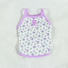 1 件針織布料鄉村風格花卉印花薄背心適合中小型狗或貓,適合泰迪、比雄犬、雪納瑞服裝、寵物服裝 - 紫色 - 查看 1