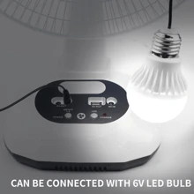 12In ventilador Solar Recargable De Mesa Cargador De Celular Ventilador eléctrico de mesa con luz y función de Banco de energía, portátil,escritorio, recargable, solar - Negro - Ver 9