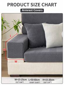 1入組防水提花萬能彈性沙發坐墊套,現代極簡風格防滑沙發套,適用於客廳l型和1234人座沙發 - 深灰色 - 查看 4