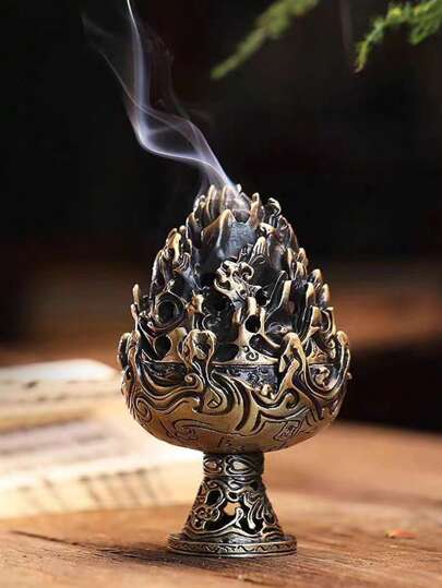 A Retro Style Mini Boshan Stove Tabletop Decoration, Copper Alloy Incense Burner, Home Decoration, Aromatherapy, Incense Tower, Agarwood Container, Tea Ceremony, Giving Gifts, Traditional Cultural Gifts Birthday Graduation