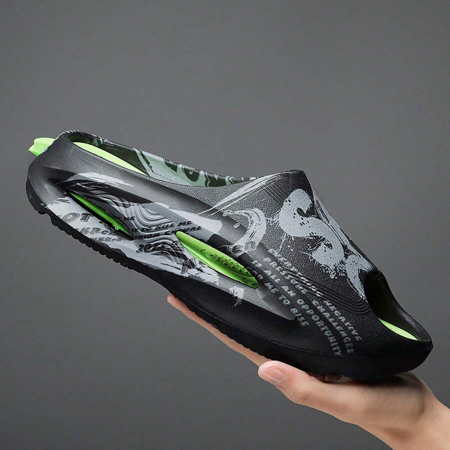Zapatillas De Verano Eva Para Hombre 2024 Antideslizantes, Antiolor, Para Uso En Interiores Y Exteriores, Incluyendo En Casa Y En La Playa - Negro - Ver 1