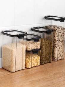 1pc Sealed Container Clear Plastic Jar For Kitchen Storage Of Grains, Dried Fruit, Tea, Etc. - Multicolor - View 1