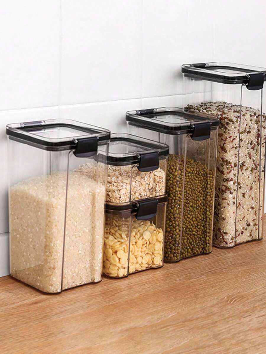 1pc Sealed Container Clear Plastic Jar For Kitchen Storage Of Grains, Dried Fruit, Tea, Etc. - Multicolor - View 1