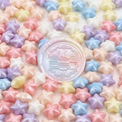 100pcs/Bag Star Shaped Wax Seal Beads, Light Macaron Mixed Color Series Wax Sealing Granules For Scrapbooking, Wedding Party Invitation, Diy Gift Wrapping Back To School