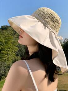 1入太陽保護漁夫帽/帽子，寬邊，適用於戶外旅行，韓國風格，透氣多用 - 彩色 - 查看 17