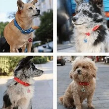 1pc Dog Cat Pendants, Personalised Cat Dog Puppy Pet ID Name Pendants, Collar Tag Pendant Pet Accessories Paw Glitter Pendant, Perfect Gift For Your Pet,No Lettering On Back - Blue - View 5