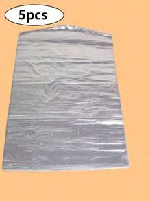 5 件装防尘罩，塑料透明防尘袋，透明服装防尘罩，挂式服装袋，透明西装防尘罩袋，塑料挂式衣服收纳袋，适用于衬衫、西装、连衣裙、外套，便携式防尘服装袋返校用品 - 白色 - 查看 2