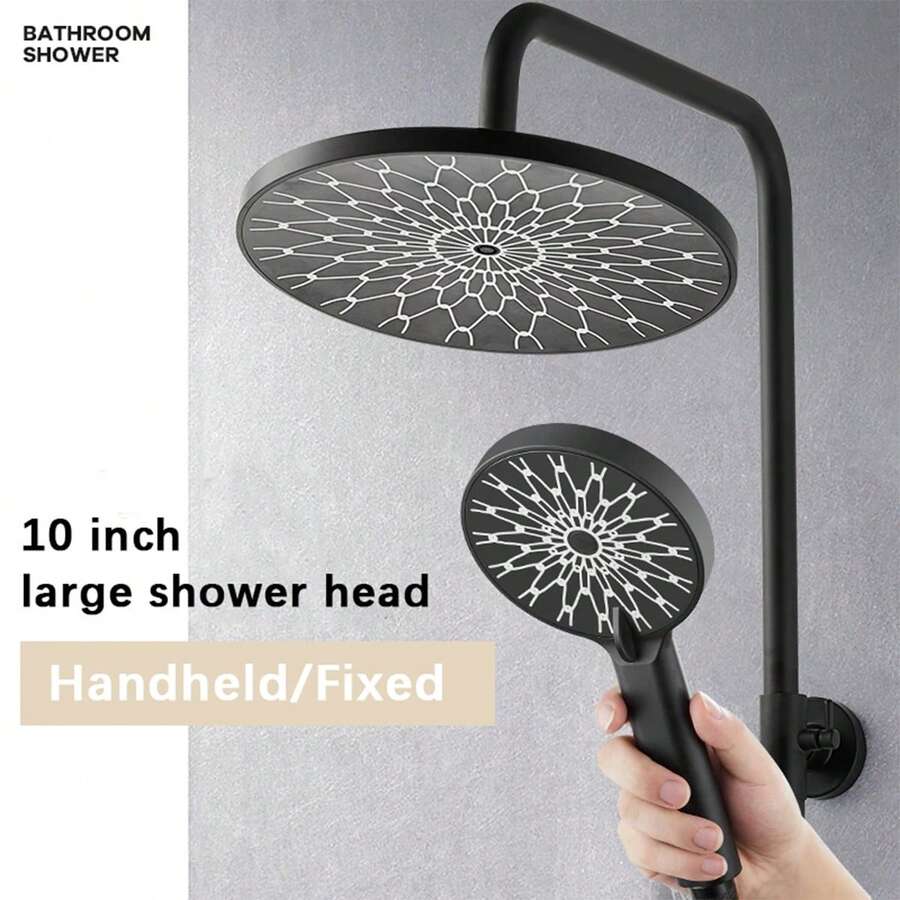 ( 1 bộ ) Phòng tắm Cố định & Cầm tay Vòi hoa sen Bộ Với Ve áo lớn Vòi hoa sen , Phòng tắm Phụ kiện - màu đen - Xem 1