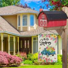 1 Miếng Xe tải & Thiết kế hoa Cờ vườn , Tính hai mặt Dày Hằng ngày Phong cách Hình chữ nhật Chào mừng Băng rôn Đối với Trong nhà/Ngoài trời Đồ trang trí - Nhiều màu - Xem 4