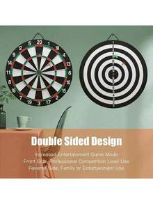 Dardera Más 6 Dardos Tiro Al Blanco Diana 35 Cm Madera - Negro - Ver 5