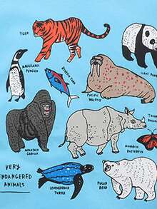 休閒卡通 字母男幼童上衣 - 淺藍色 - 查看 5