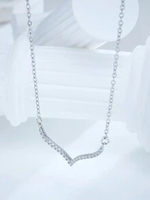 2024新款女士項鍊,鈦銅銀材質,經典長鏈吊墜,防褪色,生日禮物,情人節禮物,v形,五角星,地球,鑽石形狀 - 金色 - 查看 19