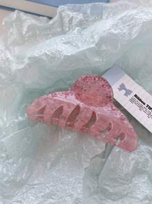 OUSEON 时尚粉色水钻发夹：轻巧、有弹性、用途广泛，适合所有发型，街头情人节、发饰、爪夹、发夹、发夹 - 淺粉色 - 查看 4