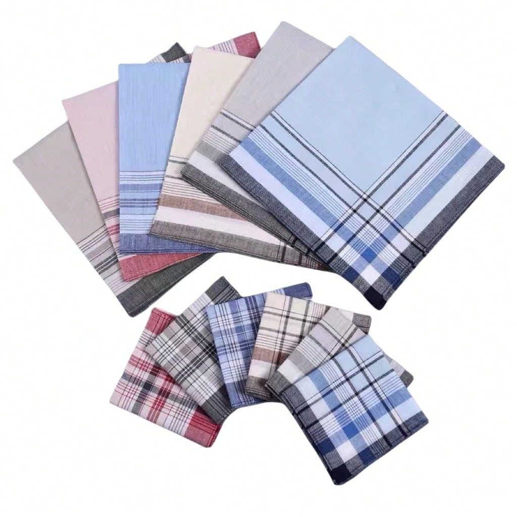 Lot De 3 Mouchoirs En Tissu Homme - Coton, 40x40 Cm, Pour Poche Ou Usage Quotidien