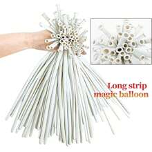 100 个/包长气球，厚乳胶造型气球适合扭曲动物气球、婚礼、生日、节日派对装饰、房间装饰、婚礼装饰、生日装饰、新娘送礼会、圣诞装饰、圣诞节 - 白色 - 查看 10