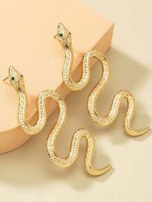 1pair Fashionable Personalized Snake Design Stud Earrings For Women - Earrings - View 8