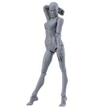 1 Figura De Cuerpo Humano De Maniquí Para Dibujar, Modelo De Cuerpo Educativo Articulado Con Articulaciones De Juguete - Gris Claro - Ver 2