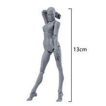 1 Figura De Cuerpo Humano De Maniquí Para Dibujar, Modelo De Cuerpo Educativo Articulado Con Articulaciones De Juguete - Gris Claro - Ver 3