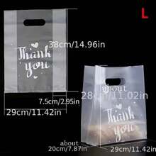 50 个感谢礼品袋 - 非常适合面包、糖果、零食和甜点、衣服 - 塑料手提袋，易于包装和储存，适用于商店可重复使用的袋子、透明饼干袋、小型企业袋子、包装袋、大礼品袋外卖袋学校用品食品袋食品盒适用于糖果巧克力饼干等。 - 無色 - 查看 11