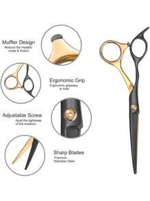Set de tijeras para cortar el cabello, tijeras para peluquería, tijeras de corte y de adelgazamiento, tijeras de acero inoxidable para peluquería con peine, set profesional de tijeras para el cabello para salones, herramientas para el cabello, productos y accesorios para peluquería, salón de belleza y artículos esenciales de viaje