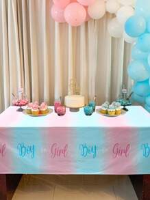 1 pieza Mantel de mesa para revelación de género rosa y azul, mantel desechable, mantel impermeable, suministros para fiestas, cubierta de mesa de plástico impermeable, decoración del comedor, decoración de fiestas, decoración de mesa - Multicolor - Ver 8
