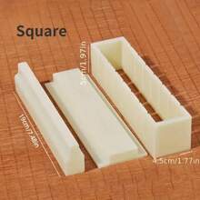 1 Set Sushi Mold Tools Kit, 3pcs Rice Roll Mold, Seaweed Roll Making Tools, Including Round, Heart, Square Sushi Mold