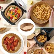 50/100 件一次性空气炸锅纸衬垫，6.3 英寸空气炸锅不粘羊皮纸，防油，烤箱友好，微波炉友好，托盘不粘硅油纸，厨房配件空气炸锅厨房空气炸锅衬垫空气炸锅纸空气炸锅空气炸锅 - 卡其色 - 查看 5