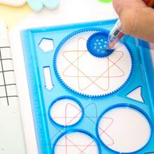 1/3/5pcs Set Kids' Diy Spiral Ruler, Multifunctional Educational Drawing Tool, Plastic Measuring Ruler For Drawing, Improves Hands-On Ability