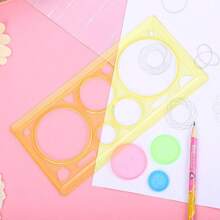 1/3/5pcs Set Kids' Diy Spiral Ruler, Multifunctional Educational Drawing Tool, Plastic Measuring Ruler For Drawing, Improves Hands-On Ability