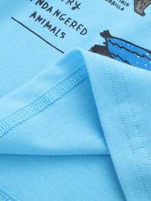 休閒卡通 字母男幼童上衣 - 淺藍色 - 查看 6