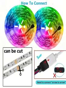 3.28 英尺-100 英尺 RGB LED 灯带，USB 5V 3535SMD 芯片，3 键控制器，适用于家居装饰、派对、节日照明、客厅、卧室、电视背景 - 彩色 - 查看 8