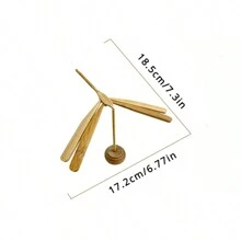 Balancing Rotating Bamboo Dragonfly Desktop Decoration For Home Office, Stress Relief Toy - Ginger - View 2