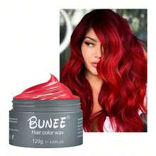 1入120克彩色髮泥,一次性暫時性髮色染料,塑造和染色髮蠟 - 紅色 - 查看 2