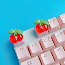 2pcs/Set Cherry/Strawberry Shaped Polyresin Keycaps - Red - View 4