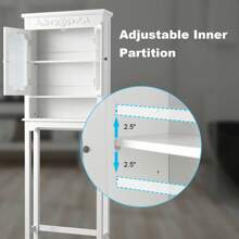 SlickBlue Bathroom Space Saver Carved Top Toilet Rack With Adjustable ...