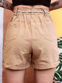 Women Shorts - Khaki - View 5