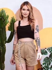 Women Shorts - Khaki - View 7