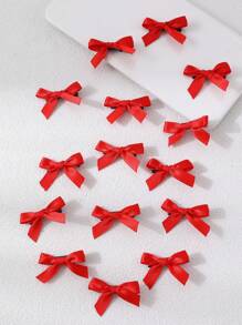 6个/15个/30个装女士小发夹，红色丝带蝴蝶结发夹，时尚甜美芭蕾风可爱女孩发夹，彩色蕾丝发夹，INS Y2K风配饰，适合日常、节日、派对、聚会等场合，头部装饰，发卡 - 紅色 - 查看 2