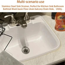 2 piezas Coladores de acero inoxidable para fregadero, atrapapelos de bañera, colador de desagüe y tapa de desagüe para la mayoría de los fregaderos de cocina y baño, 4 tamaños diferentes, decoración del hogar y del baño, decoración de otoño, de vuelta a la escuela
