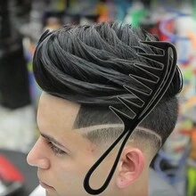 Wide-Tooth Comb For Men And Women, Retro Hair Pick For Long, Curly Hair, Back-Texture Design For Hair Styling - Black - View 3