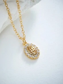 Vòng cổ nữ thời trang mới 2024, Mặt dây chuyền dài màu titan-đồng-vàng-bạc, chống phai màu, lý tưởng cho quà tặng sinh nhật hoặc ngày lễ tình nhân, có thánh giá, cá Phục sinh, trái tim, mặt trăng và các ngôi sao - Vàng - Xem 18