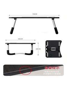 Mesa Plegable para Laptop de Madera, portátil, Soporte para Laptop, Mesa de Cama para Laptop, Resiste Gran Peso y Amplio Espacio para Desayuno y Trabajo - Negro - Ver 4