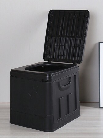 1pc Portable Folding Toilet For Emergency Camping And Hiking, With Abs Plastic Material, Can Be Used As A Storage Box. Recommenced For Car Travel Use. Camping Stuff