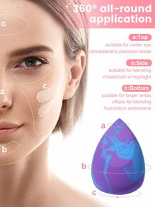 6PCS Soft Elastic Wet Dry Dual Use Makeup Sponges Multi-Purpose Cosmetic Applicators For Foundation Liquid Concealer Cream Loose Powder Portable Bedroom Vanity Travel Practical Affordable Makeup Tools Ideal Christmas Holiday Daily Gifts For Women Ladies - 彩色 - 查看 6