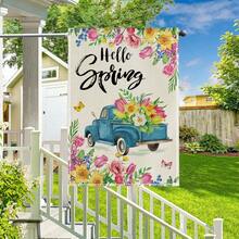 1 Miếng Xe tải & Thiết kế hoa Cờ vườn , Tính hai mặt Dày Hằng ngày Phong cách Hình chữ nhật Chào mừng Băng rôn Đối với Trong nhà/Ngoài trời Đồ trang trí - Nhiều màu - Xem 3