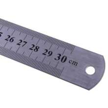 Régua De Aço Material Resistente 30 cm - Prata - Visão 2