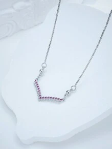 2024新款女士項鍊,鈦銅銀材質,經典長鏈吊墜,防褪色,生日禮物,情人節禮物,v形,五角星,地球,鑽石形狀 - 金色 - 查看 14