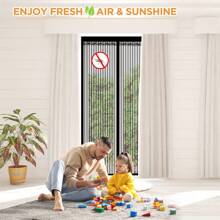 Từ tính Màn Cửa , Màn chống muỗi , , Lạnh Không khí In - Tự niêm phong Nam châm - Từ tính Nút Màn chống muỗi - Rèm , Thích hợp Đối với Cửa Inch , - màu đen - Xem 6